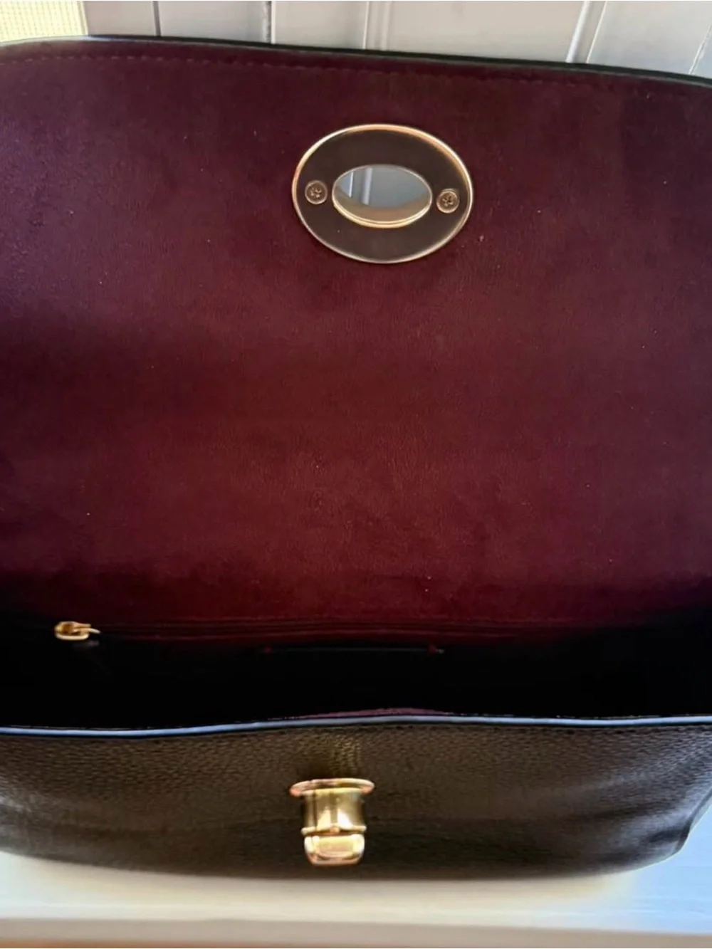 Coach Black Pebbled Leather Top-Handle Satchel with Gold Hardware